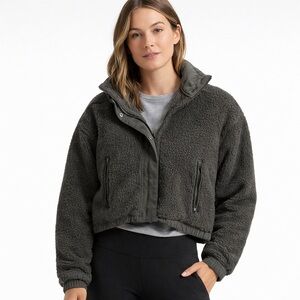 Vuori Sherpa Green Fleece Jacket – Size Large